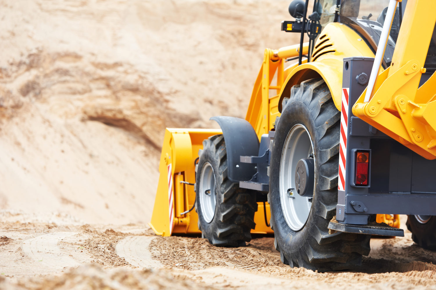 excavator loader at earth moving works